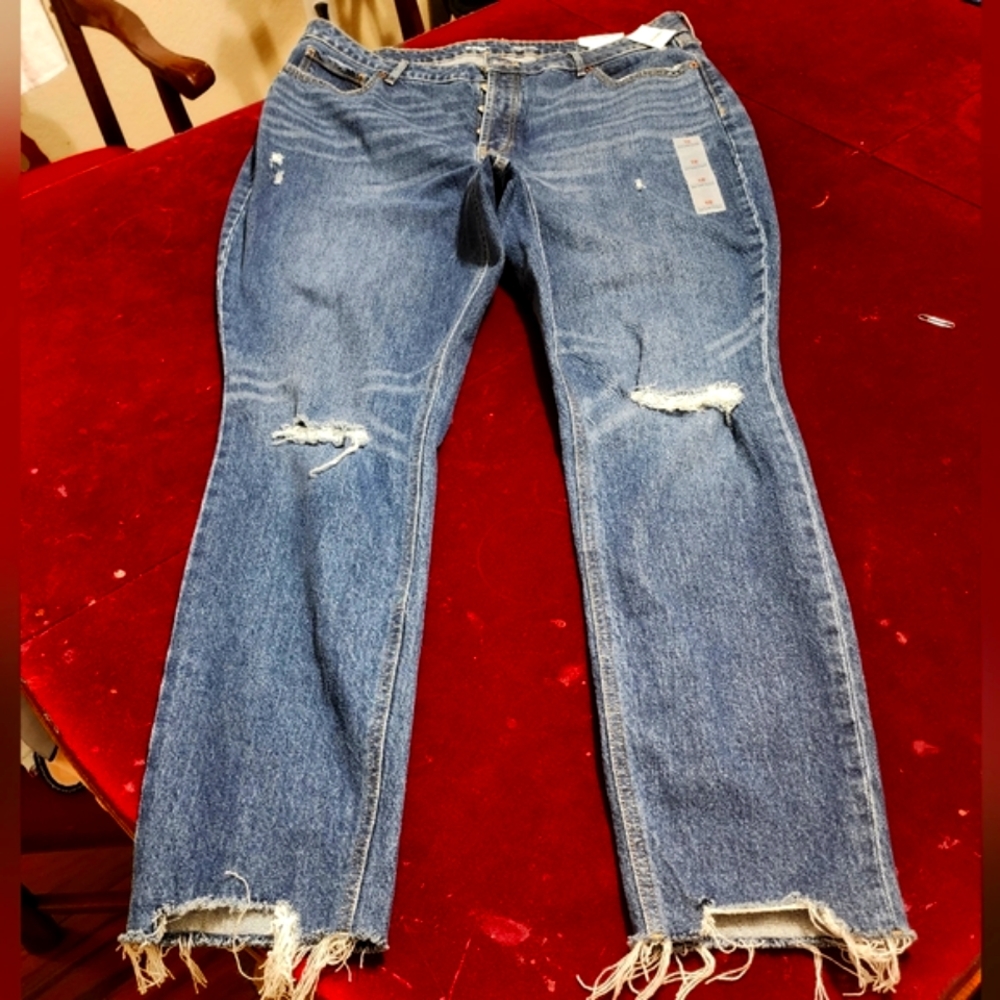 Old Navy Extra High-rise Pop Icon Distress Skinny Blue Jeans Pants 👖 - Picture 8 of 14